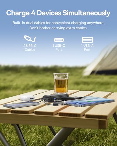 Image of Baseus Mini Power Bank Fast Charging 67W, 10000mAh Small Portable Phone Charger Built-in Dual USB C Braided Cable, Travel Essential Battery Pack for iPhone 17 /16 /15, iPad, Samsung Galaxy S25 /S24 etc.