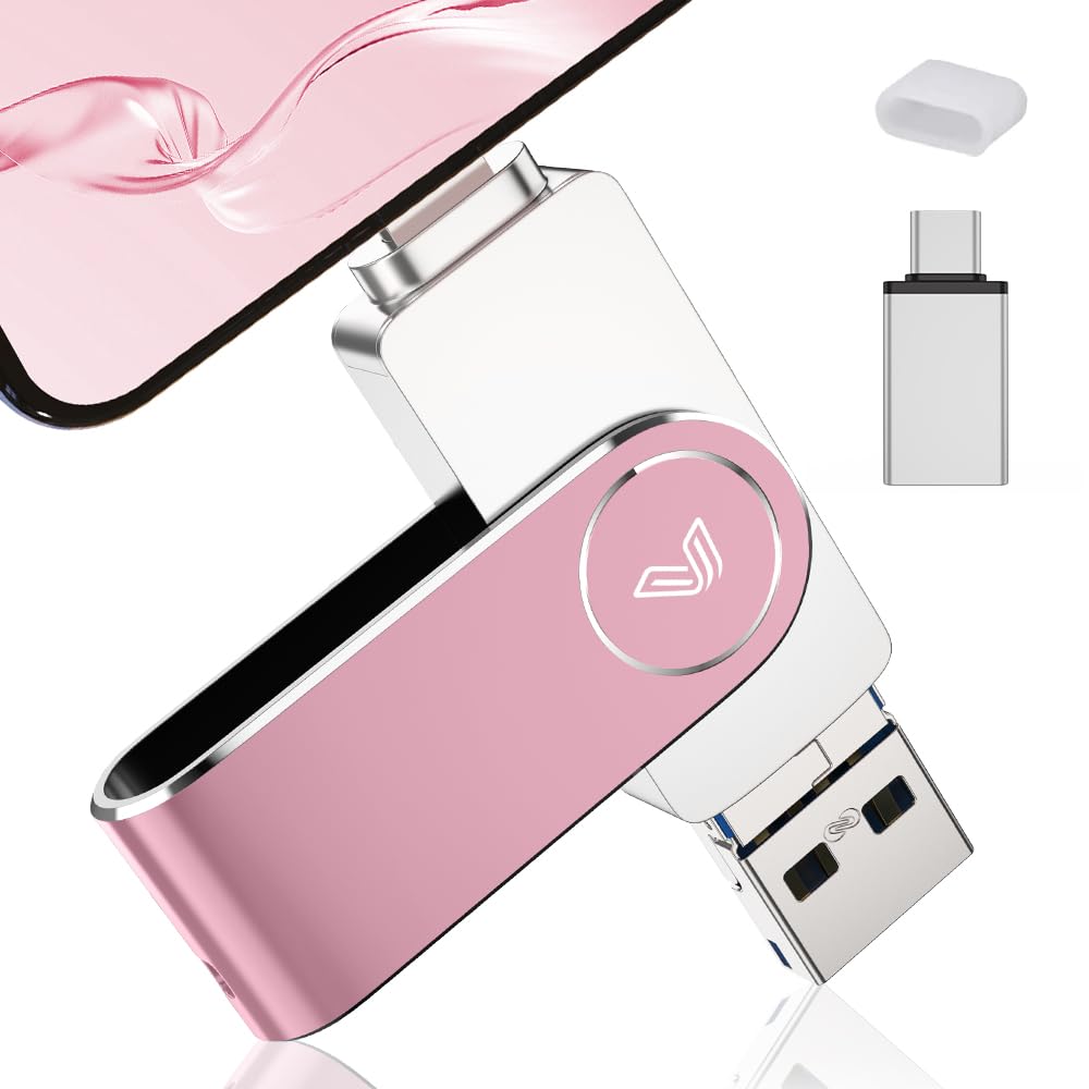 【2026新登場 専用アプリ不要】256GB Phone usbメモリー フラッシュドライブ 4in1 高速 写真保存 iOS/Type-C/USB/Micro USB フラッシュメモリ Phone/Pad/PC/Macbook/Android外付けメモリ Phone17/ 16/15/14/13/12/SE/Pad Air対応 - 1