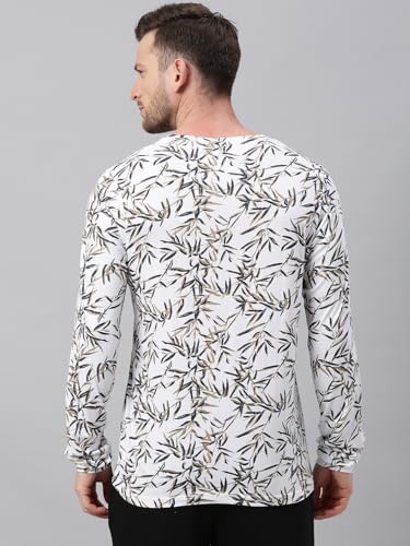 Image of Urbano Fashion Men's Printed Full Sleeve Slim Fit Cotton T-Shirt