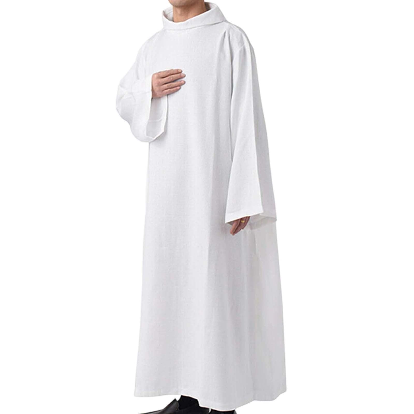 Vestidura de Pastor Túnica Blanca Sacerdotes Católicos Iglesia Ropa Clérigos Oriente Medio Larga