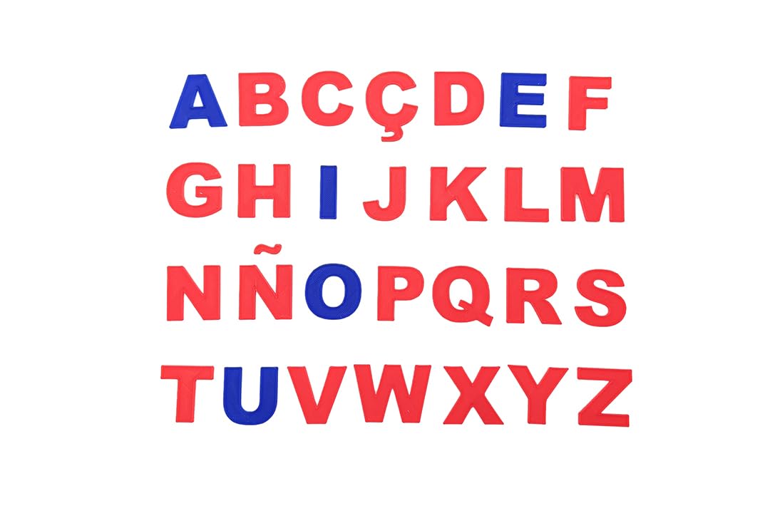Abecedario Montessori en mayúsculas- 94 letras. Letras para aprender a leer y escribir. Alfabeto escolar en mayúsculas. Letras para niños