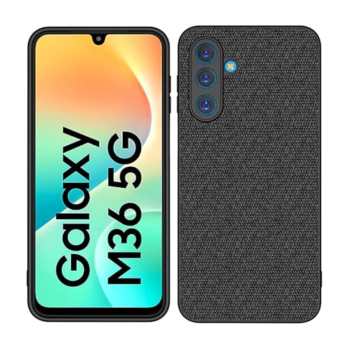 Image of Kapa Soft Full Fabric Protective Back Case Cover for Samsung Galaxy M36 / F36 5G | Shockproof Slim Hard Anti Slip Back Case (Black)