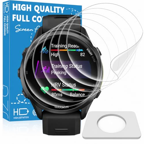 6 Pack Screen Protector for Garmin Forerunner 970 47mm High Clarity Soft Film Touch Sensitive Anti Scratch Bubble Free Flexible Screen Protector