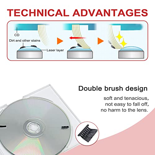 image for Nicer CD/VCD/DVD Player Cleaner Kit, Laser Lens Cleaning Disc with Dou