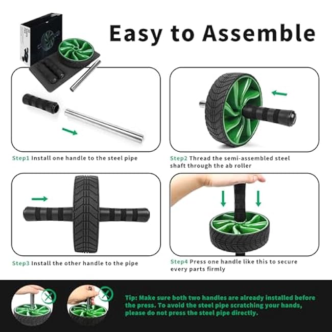 Ab Roller Wheel - AGREJO Ab Workout Equipment for Abdominal & Core Strength Training, Home Gym Fitness Equipment, Exercise Wheel for Men Women