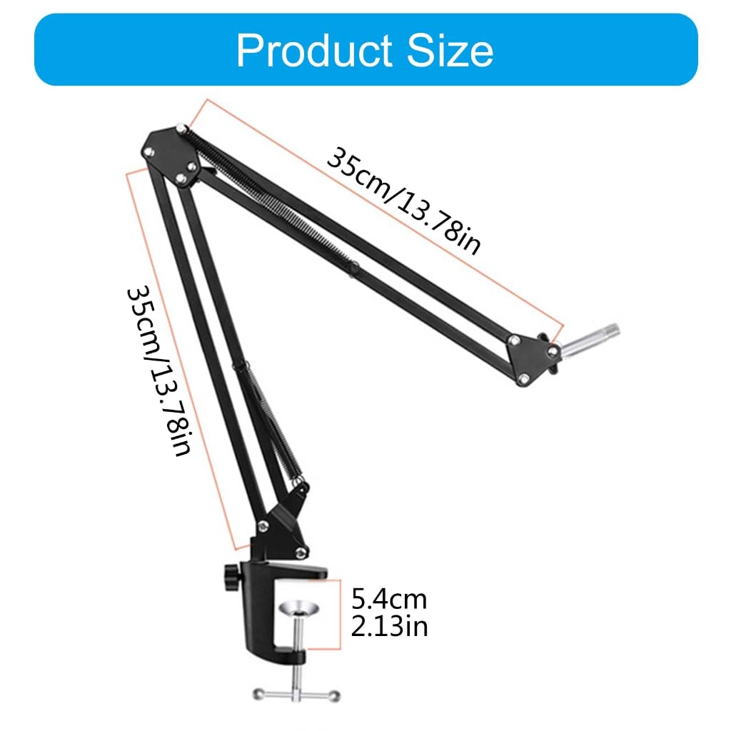 Bras de microphone réglable en métal pour enregistrement et diffusion