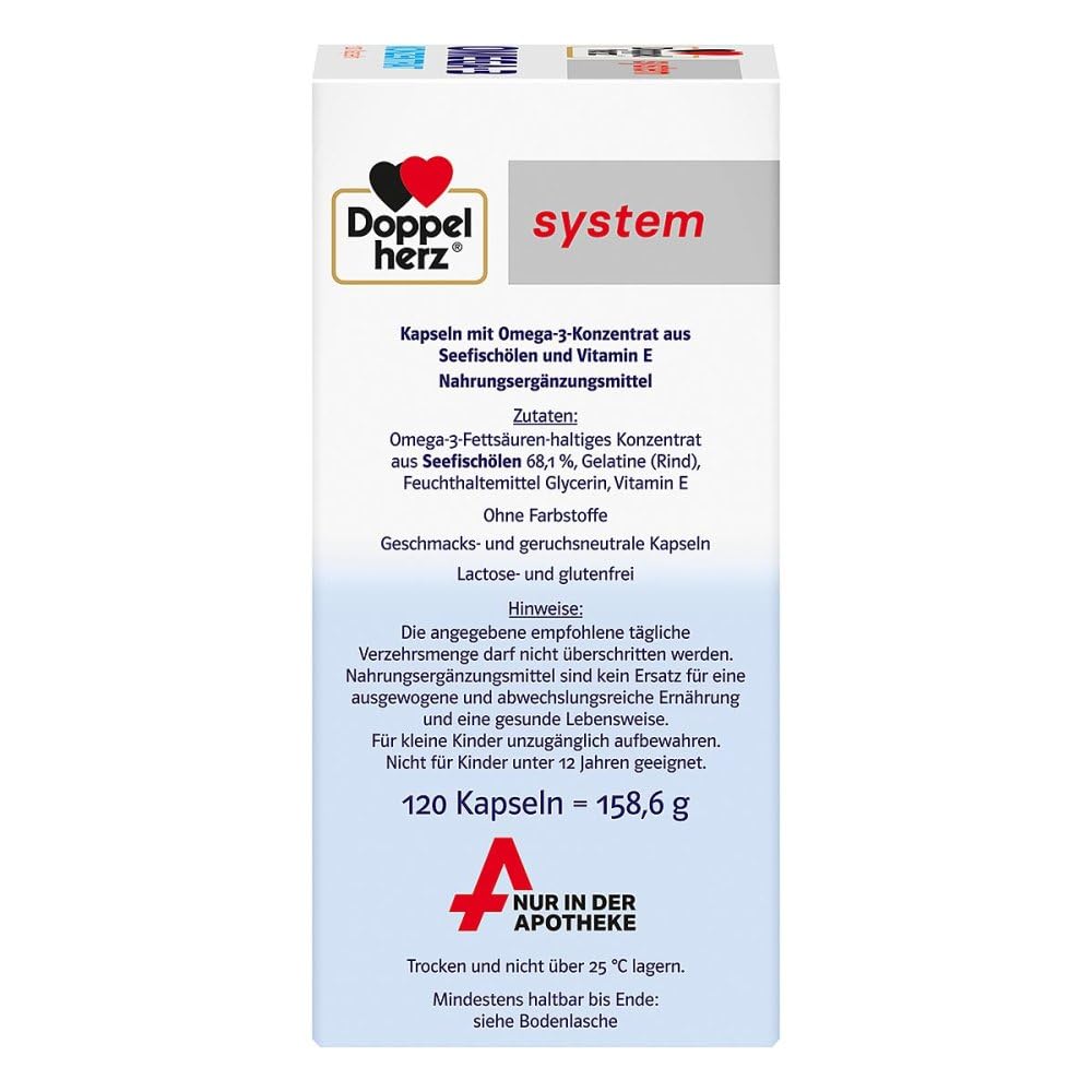 Doppelherz System Omega-3 Konzentrat Kapseln, 120 Sztuka Kapsułki