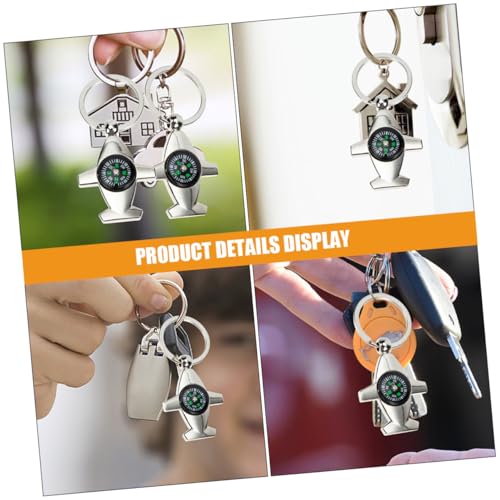 Brújulas portátiles para camping 4 piezas mini llavero miniatura 4