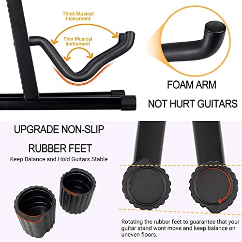 VEDUSA Support de Guitare Sol Universel pour Guitares acoustiques et électriques – Stand Portable de Guitare pour… - Les Beatles, Paul McCartney, John Lennon, RIngo Starr, George Harrison VEDUSA Support de Guitare Sol Universel pour Guitares acoustiques et électriques - Stand Portable de Guitare pour… – Image 7