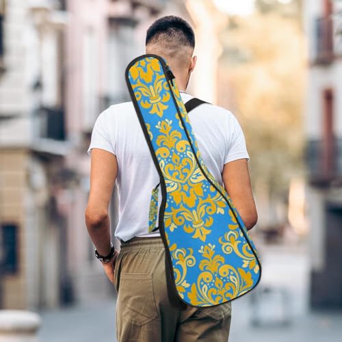 JRHEJTHH Housse imperméable durable pour ukulélé avec épaules réglables pour ukulélé de 53,3 cm, 58,4 cm, 61 cm, rembourrage épais, motifs floraux peints à la main, bleu foncé, Multicolore., - Les Beatles, Paul McCartney, John Lennon, RIngo Starr, George Harrison JRHEJTHH Housse imperméable durable pour ukulélé avec épaules réglables pour ukulélé de 53,3 cm, 58,4 cm, 61 cm, rembourrage épais, motifs floraux peints à la main, bleu foncé, Multicolore., – Image 6