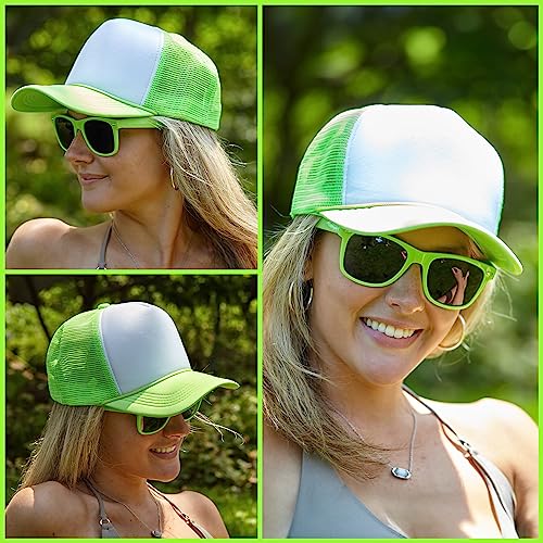 Image of Funky Junque Foam Trucker Hat, Trucker Hats for Women & Men - Blank Adjustable Snapback Mesh Back Baseball Cap