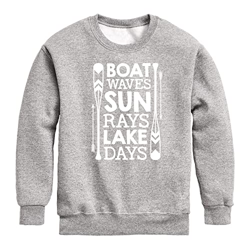 Instant Message - Lake Days Quote - Toddler & Youth Crewneck Fleece Sweatshirt