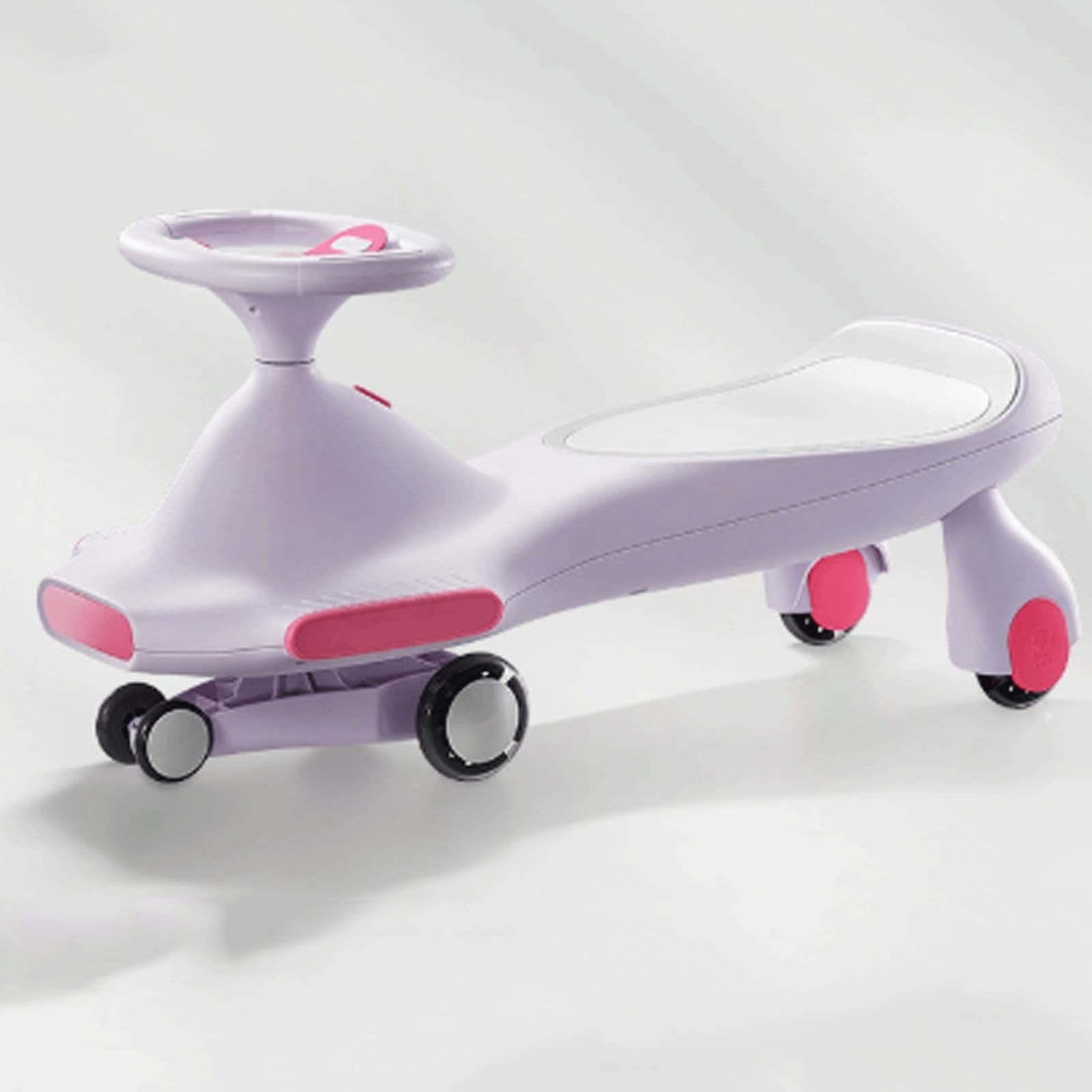 SDGBCXD Swing Car, Wiggle Car Wide Seat Pu Silent Wheel Colorful Lights Swing Ride On Toy Uses For Ages 3 And Up(Purple)