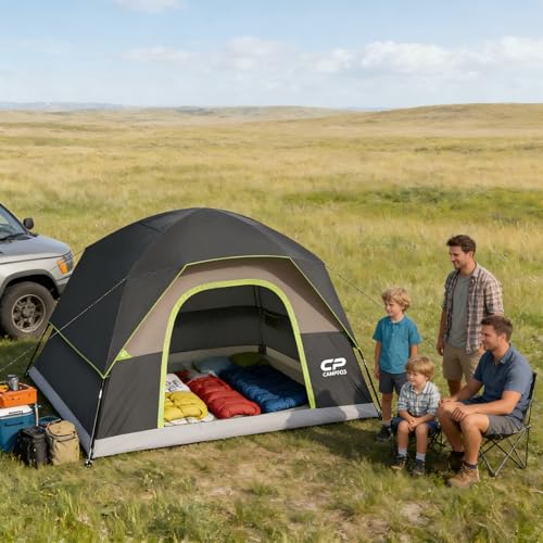 Image of CAMPROS CP Tents for Camping 2 /4 /6 Person, Waterproof Windproof Dome Tent