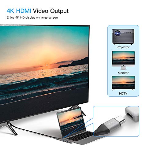 Adaptador Hub Macbook PRO USB tipo C HDMI 4k Thunderbolt 3, Cinza