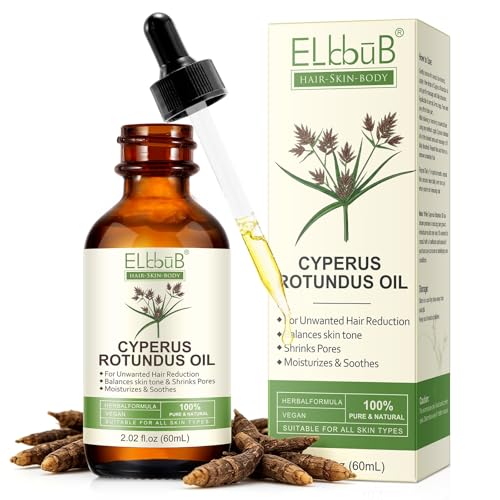 Cyperus Rotundus Oil 60ml Cyperus Rotundus Oil for Hair Removal 100% Natural for Reducing Body Hair Growth Smooth Skin & Hair Growth Inhibitor Moisturizing & Soothing All Skin Types