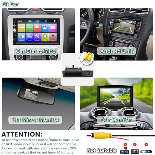Image of GreenYi AHD 1080P Dynamic Trajectory Trunk Handle Backup Camera, for BMW 3 5 Serise X1 X3 X4 X5 F10 F11 F25 F30 F31 E60 E61 E70 E71 E72 E82 E84 E88 E90 E91 E92 E93 2011-2015, Reverse Rear View Cam