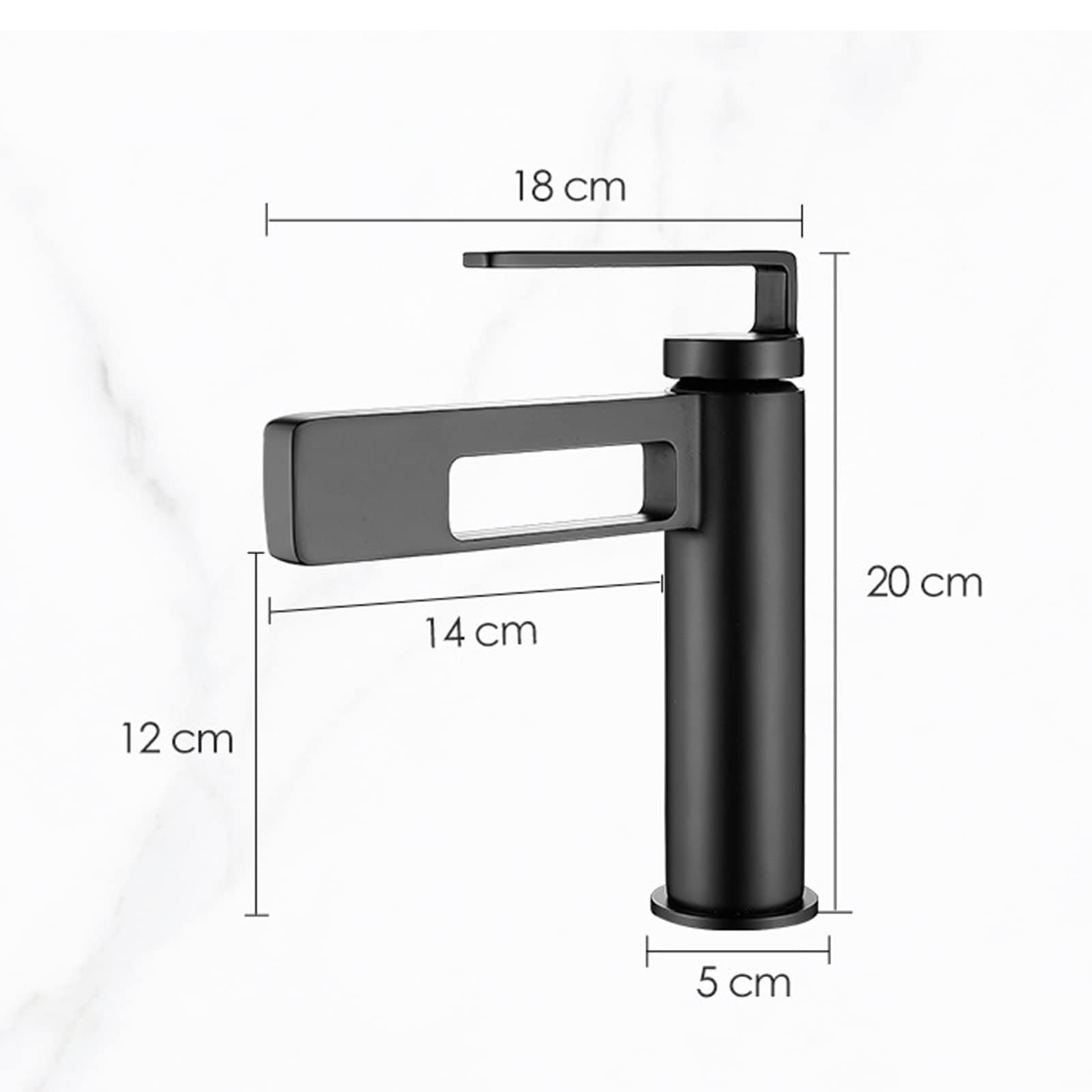 Grifos De Lavabo De Baño, Grifos De Cascada, Mezclador De Agua Fría Y Caliente, para El Hogar, Hotel, Etc., Cromados.(Black)