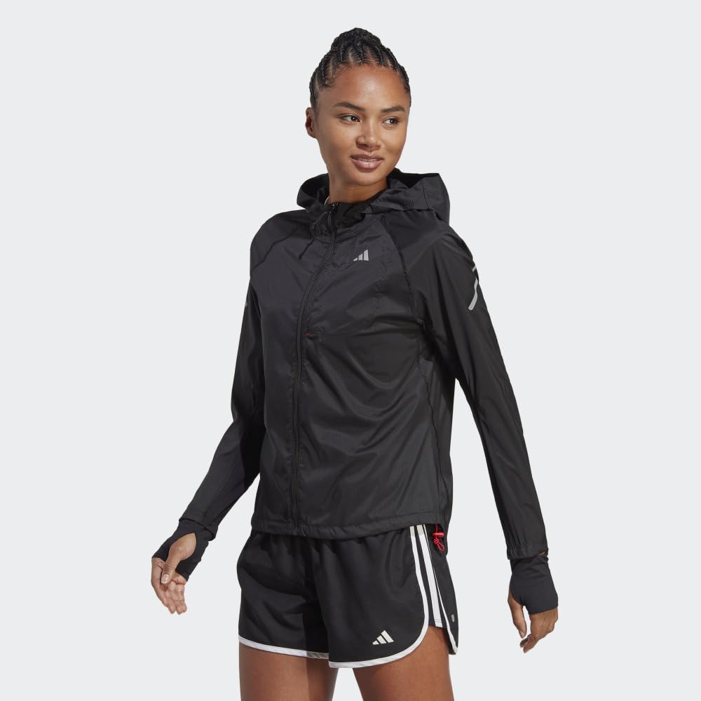 adidas Women's Fast Running Jacket, Black, Small