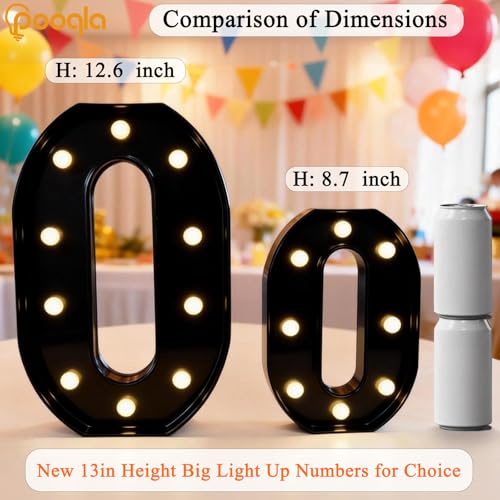 Image of Pooqla 3rd Birthday Decorations for Boys, Large Black Light Up Numbers | Black Party Decorations, 12.6in Tall Big Marquee Numbers 3rd 13th 30th Anniversary Birthday Gift for Boys Wedding Room Decor