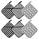 prota Topflappen mit Tasche, 6 Stück Topflappen Aus Baumwolle Hitzebeständige Topflappen, Topflappen Set Quadratischer Topflappen für Küche Kochen Backen