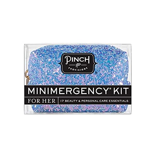 Pinch Provisions Blue Periwinkle Minimergency Kit, includes 17 Travel-Sized Cosmetic Essentials, Convenient for Purses, Emergency Beauty Accessories, Gifts for Holiday’s & Birthday’s