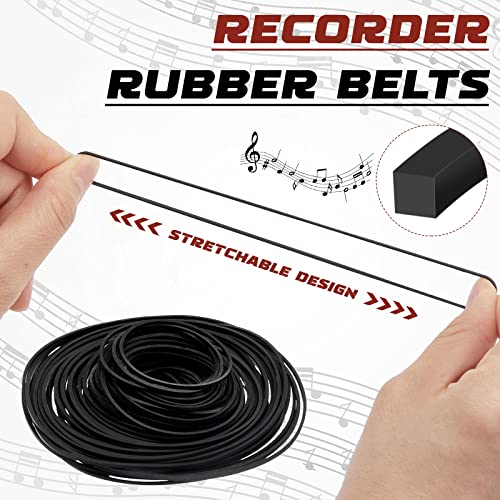 image for Kanayu 100 Pcs Recorder Rubber Belts 40-135 mm Square Cassette Tape Ma