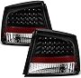 AKKON - For Black 05-08 Dodge Charger Full LED Tail Lights Brake Lamp Replacement Driver And Passenger Side