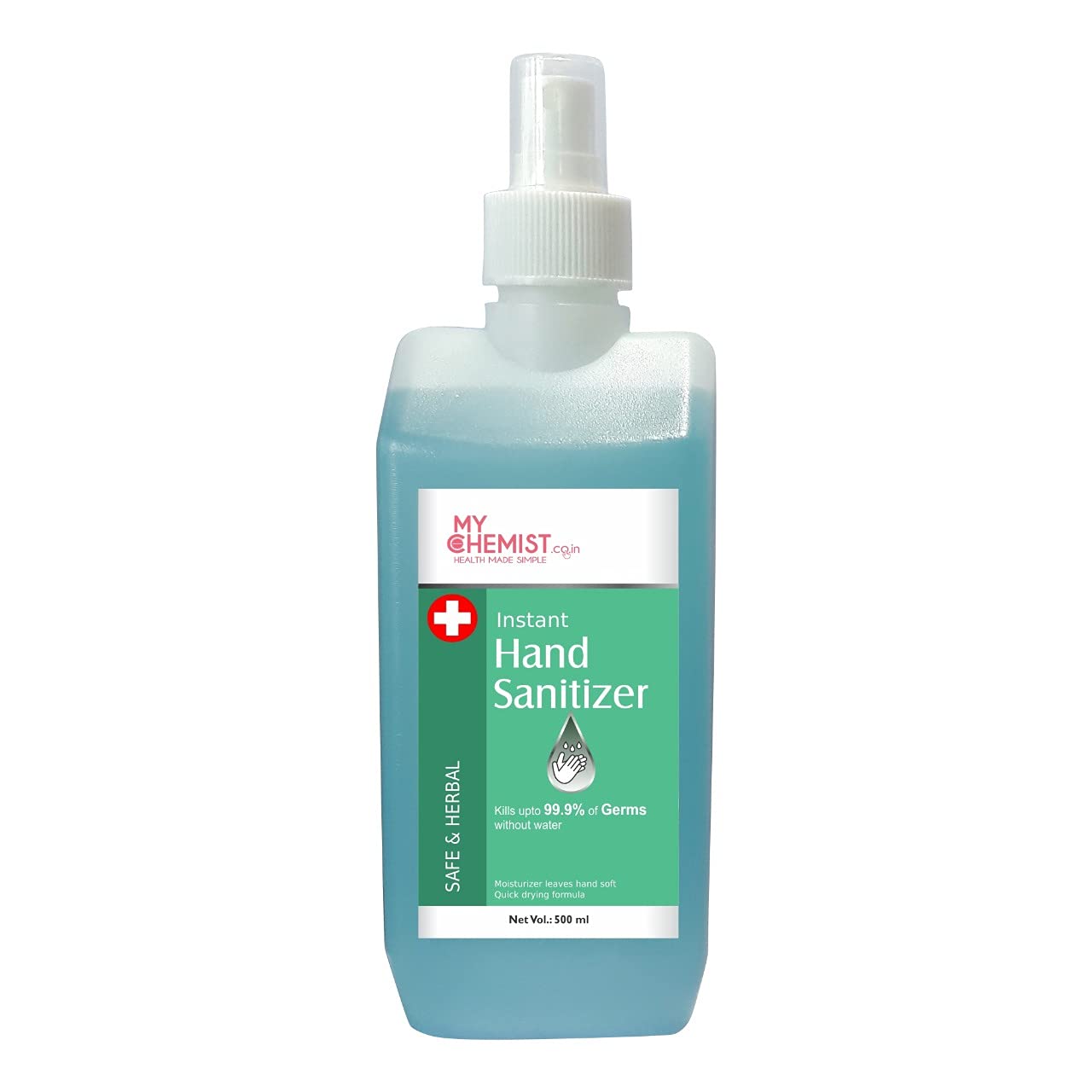 MyChemist.co.in Doctor's Choice Hand Sanitizer Spray Bottle with 70% Alochol Based, 500ml Blue (Pack of 1)