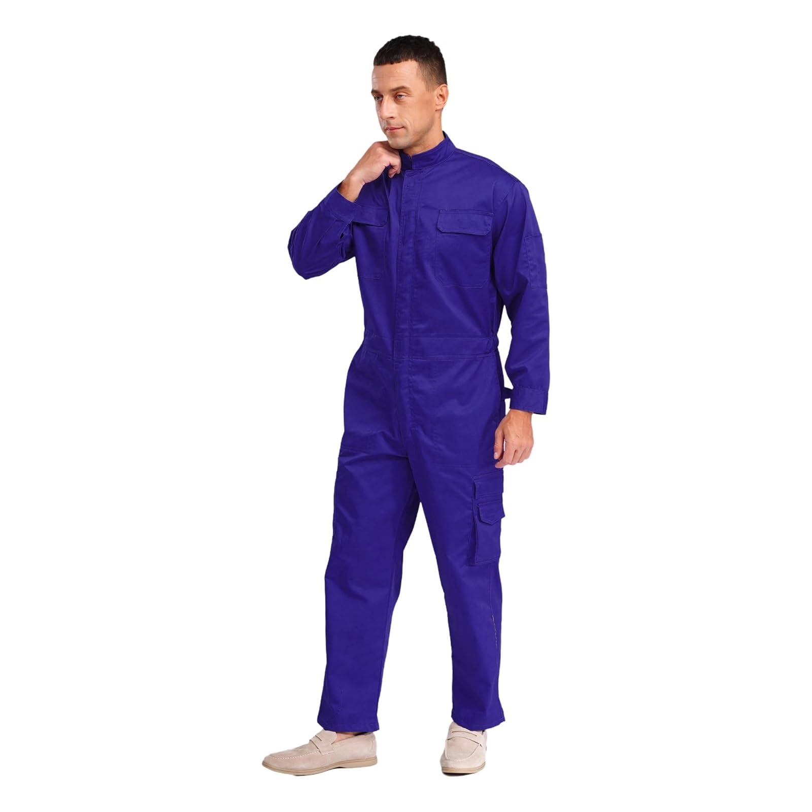 Tuta da Lavoro Resistente all'Usura da Uomo, Tuta da Lavoro for fabbriche Alimentari, Abbigliamento da Lavoro, Uniforme da Lavoro for Meccanici, Officina di Riparazione(Orange,XXL)