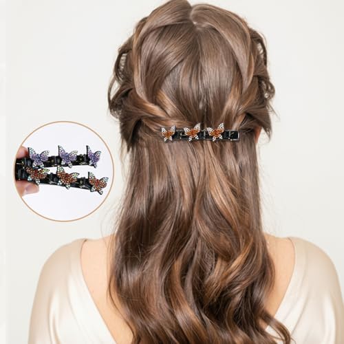 Pinzas para cabello trenzado con piedras de cristal 6 pcs miniatura 5