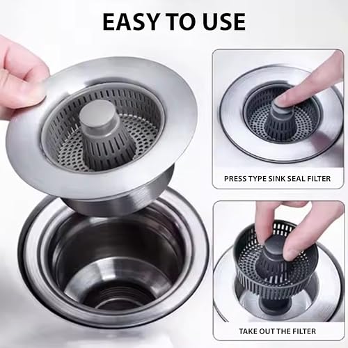 Colador 3 en 1 para fregadero de acero inoxidable miniatura 6