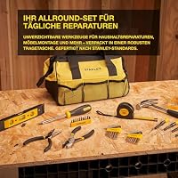 STANLEY 38-Teiliges Gemischtes Werkzeugset mit Aufbewahrungstasche, Enthält Hammer, Zangen, Schraubendreher, Inbusschlüssel, Maßband, Wasserwaage & Befestigungsmaterial – STMT0-74101 – Ansicht 2
