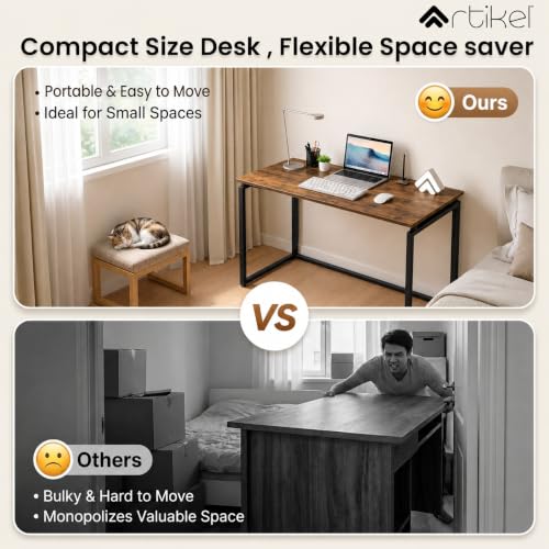 Image of Artikel Foldy Wooden Foldable Study Table Computer Desk for Home Office| Compact Portable Writing Desk for Students, Adults| No Assembly Folding Laptop Table, Workstation & PC Desktop Tables 80*40cm