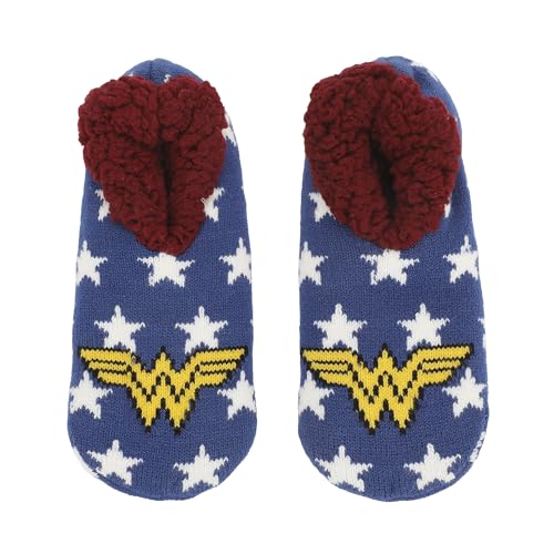 Bioworld Wonder Woman Themed Star Pattern Women's Slipper Socks