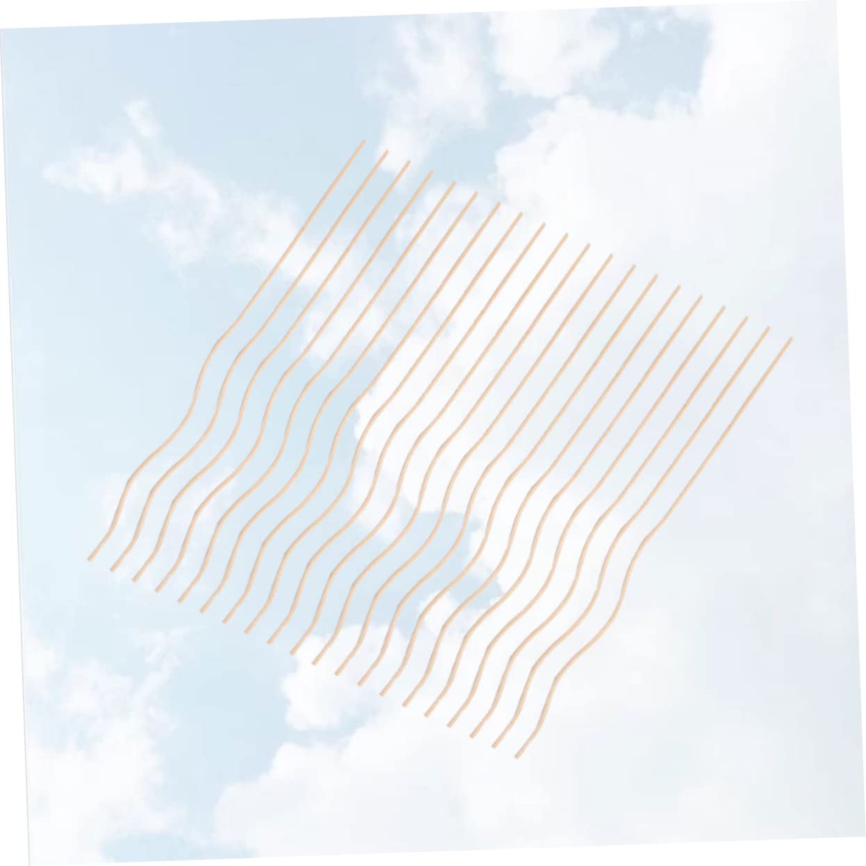 RORPOIR 20pcs Wavy Rattan Diffuser Sticks for Diffuser Light Yellow Natural Fragrance Reeds for Home Air Freshening Living Room Kitchen Bathroom Office