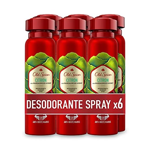 Old Spice Citron - Desodorante Spray antitranspirante, pack de 6 x 150 ml, total de 900 ml