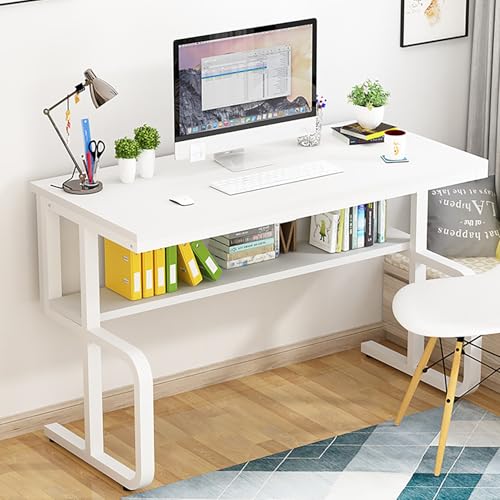 Bureau d'ordinateur blanc 80x50 cm moderne table d'écriture