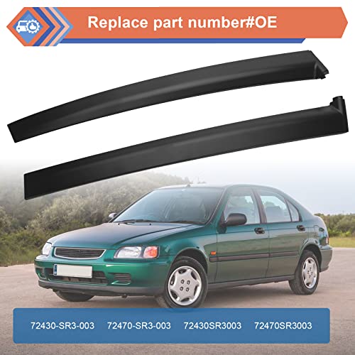 Zonfant Left & Right Windshield A-Pillar Trim Molding, Driver & Passenger Side Windscreen A-Pillar Molding Trim Panel Compatible With 1992-1995 Honda Civic 2Dr 3Dr, Replace#72430-Sr3-003,72470-Sr3-003 #TOP1