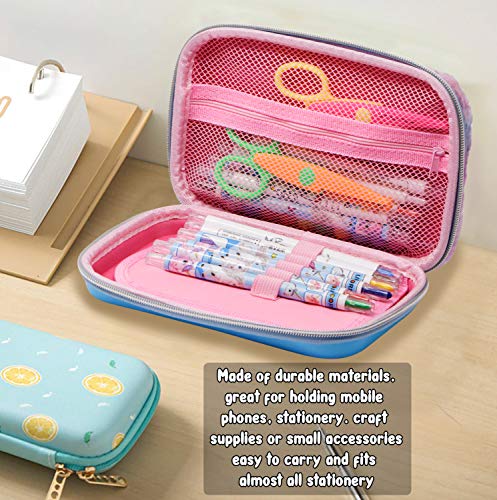 Image of Zest 4 Toyz Unicorn Fluffy Pencil Case|Cute Plush Pencil Pouch Large Capacity Hardtop EVA Pencil Case with Soft Fur Durable Zipper|School Pouch for Girls-Multicolor