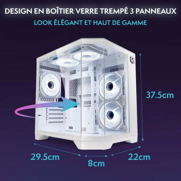 Posteriore view of Vibox I-525 PC tower showing various ports