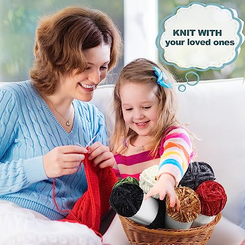 Xinnun 12 Skeins 1116 Yards Chenille Velvet Soft Thick Plush Yarn Bulk for Crocheting Knitting Baby Blanket DIY Weaving Craft, 6mm, 3.5 Oz/Skein(Simple Color) - Thumbnail 6