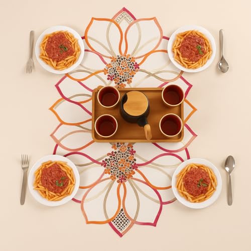 Image of Homerz Premium Table Runner, PVC, Size- 92x34 cm | Waterproof, Heat Resistant, Non-Slip, Easy to Clean Soft Table Runner for Coffee Table, Dining Table and Centre Table. (Pink Pro)