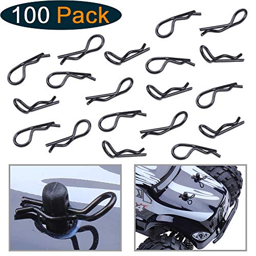 Hobbypark 100Pcs Mini Body Clips R Pins For 1/24 1/28 1/36 Scale Micro Cars Compatible With Axial Scx24 Deadbolt 90081 Jlu Crc Axi00002 B17 Betty Axi00004 #TOP4