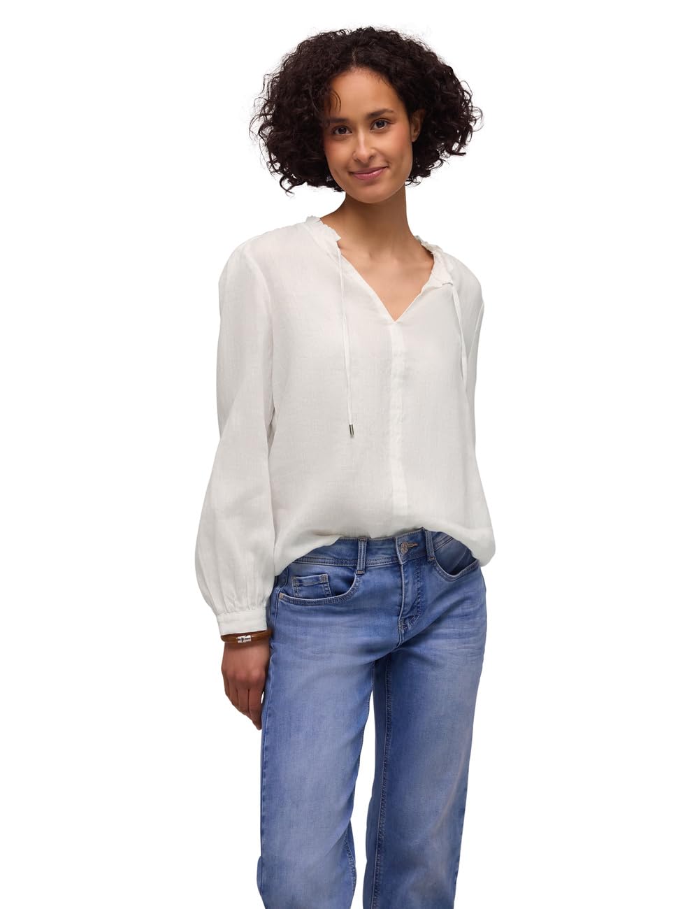Street One Damen 3412158 Leinen-Tunika mit Rüschen (1er Pack)