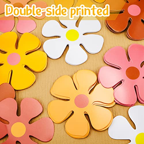 Image of Henoyso 60 Pcs Groovy Party Decorations Retro Flower Daisy Decor,Assorted Sizes