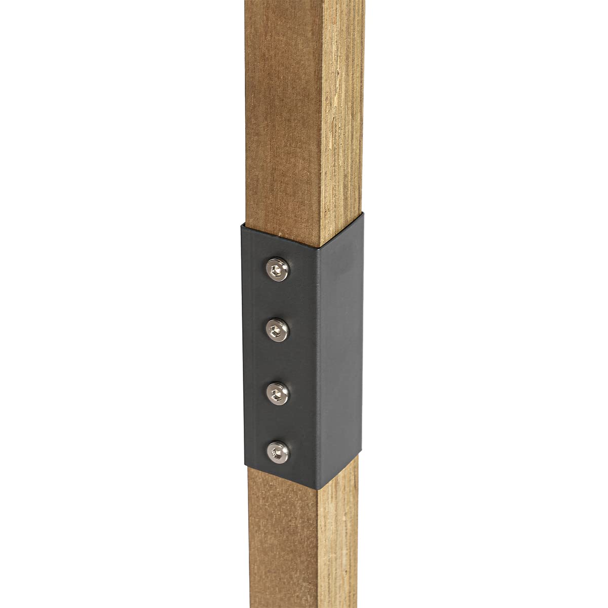 Qazqa Lámpara de pie industrial gris oscuro con madera - Arthur/Acero Alargada Adecuado para LED Max. 1 x 60 Watt