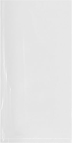 Plymor 4 x 8 pulgadas (caja de 1,000), bolsas de polietileno de plástico transparente abierto y plano de 1.25 mil