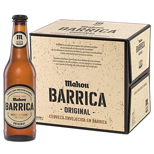 Mahou Barrica Cerveza Envejecida Edición Original, Pack de 12 Botellas x 33 cl, 6.1% Volumen de Alcohol