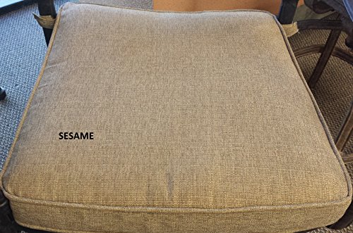 Palm Tree Outdoor Patio Set 4 Pc Swivel Bar Stools Dark Bronze Cast Aluminum (30", Sunbrella Sesame) #TOP3